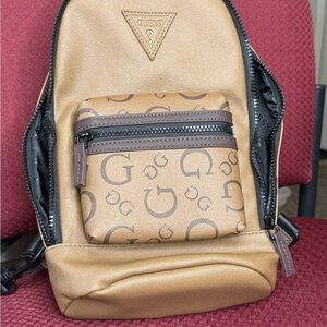 GUESS Beige and Brown Men's Backpack